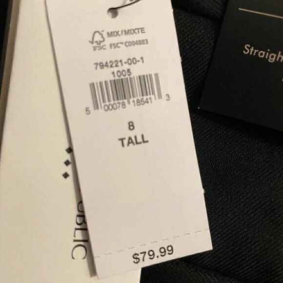 Sold not available!!! BANANA REPUBLIC Avery Straight Pant, Black, Size 8 Tall - Picture 7 of 13